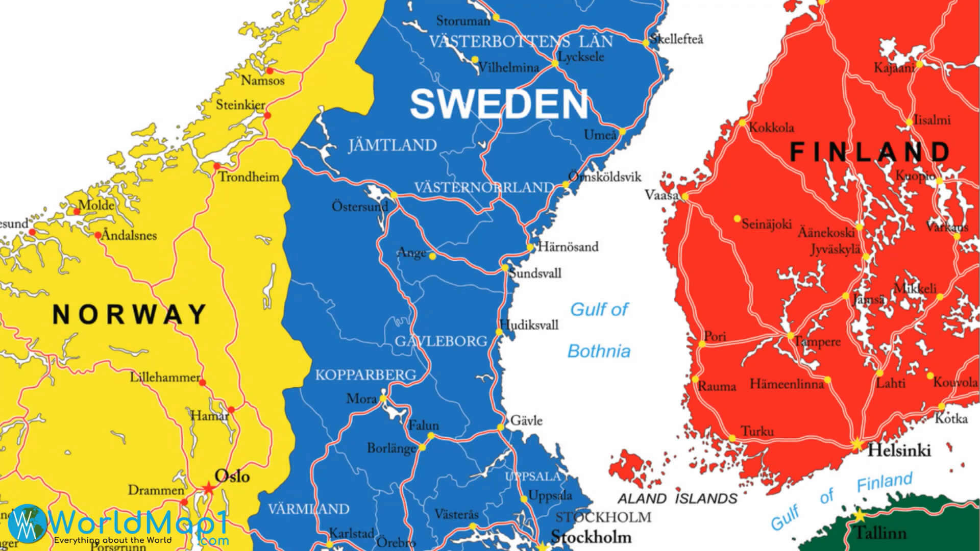 Sweden Norway and Finland Map